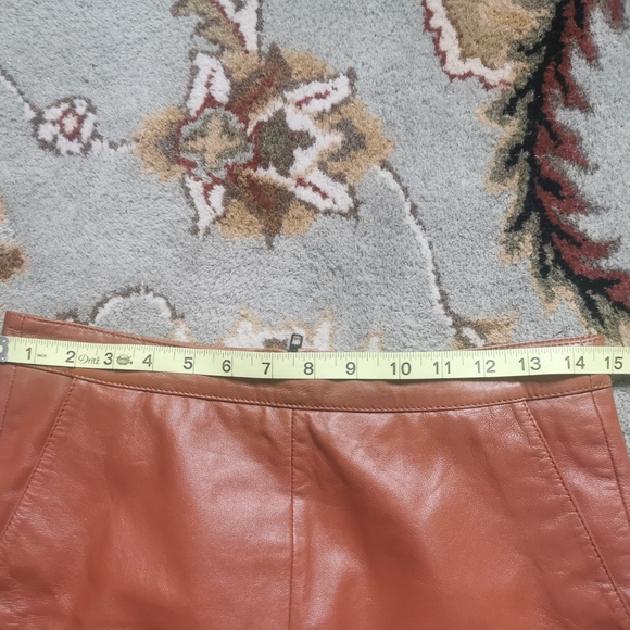 Brown Leather Mini Skirt - Picture 6 of 8